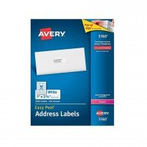 Avery 5160 Easy Peel  White Address Labels for Laser Printers  1 x 2-5/8  Box of 3000