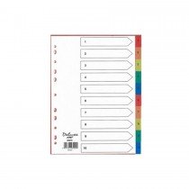Deluxe Divider Plastic Colored A4 with numbers 1-10