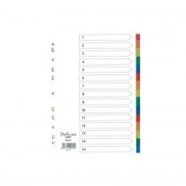 Deluxe Divider Plastic Colored A4 15 Tabs 