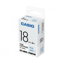 Casio XR-18WEB1Tape Cassette, 18mm X 8m, Blue on White