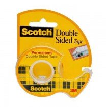 3M 136 Scotch Double Sided Tape with Dispenser, 1/2" x 250