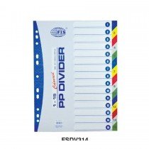FIS Divider Plastic Colored A4 With Numbers 1-15