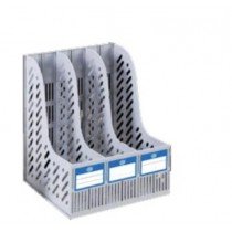 3 Racks Plastic Magazine Holder, Grey (20325)
