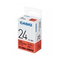 Casio XR-24RD1 Tape Cassette, 24mm X 8mm, Black On Red