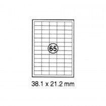 xel-lent 65 labels/sheet, straight corners, 38.1 x 21.2 mm, 100sheets/pack