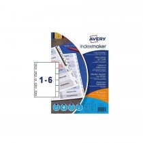 Avery IndexMaker Dividers  6 Tabs with Clear Tab Labels (01638061)