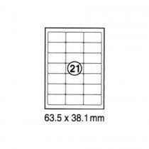 xel-lent 21 labels/sheet, rounded corners, 63.5 x 38.1 mm, 100sheets/pack