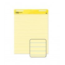 3M Self-Stick Easel Pad, Line Ruled Yellow, 25 x 30 in