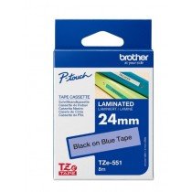 Brother Tze-551 Black on Blue 24mm Laminated Tape