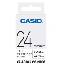 Casio 24mm Black on White Labeling Tape XR-24WE1