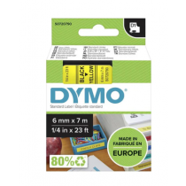 Dymo 43618, D1 Tape, 6mm x 7m, Black on Yellow