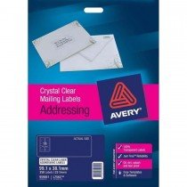 Avery Crystal Clear Address Labels  L7563  350 Labels/Pack  99.1 x 38.1 mm