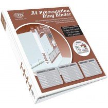FIS FSBD440DPB Presentation 4-Ring Binder - 40mm Ring, A4, White