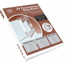 FIS FSBD425DPB Presentation 4-Ring Binder - 25mm Ring, A4, White