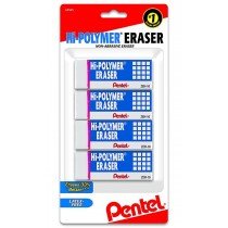 Pentel ZEH Hi-Polymer Eraser  Large (Pack of 4)