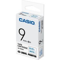  Casio XR-9WEB1 Tape Cassette, 9mm X 8m, Blue on White
