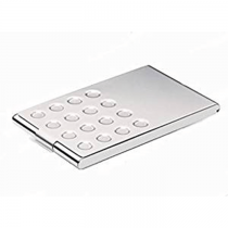 Durable Business Card Holder Chrome, Metallic Silver