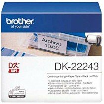 Brother DK-22243 Continuous Paper Label Roll – Black on White, 102mm Wide