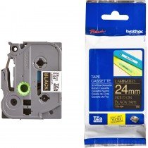 Brother Tze-354 Gold on Black 24mm Laminated Tape