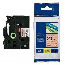 Brother Tze-B51 Black on Fluroscent Orange 24mm Laminated Tape 