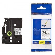 Brother Tze FX251 24mm Flexible Black on White Tape
