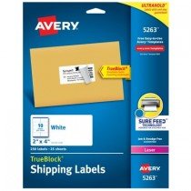 Avery TrueBlock Shipping Labels, Sure FeedTM Technology, Permanent Adhesive, 2" x 4", 1,000 Labels (5163)