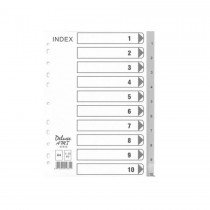 Deluxe Divider Plastic PVC Grey A4 with numbers 1-10