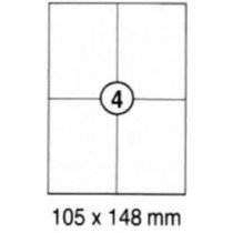 xel-lent 4 labels/sheet, straight corner, 105 x 148 mm, 100sheets/pack