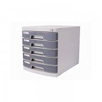 Deli 5 Drawer Cabinet with Lock  Grey
