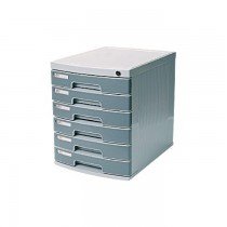 Deli 6 Drawer Cabinet with Lock  Grey