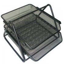 Deluxe Metal Mesh 2 Tier Document Tray Black