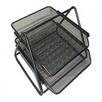 Partner Metal Mesh 2 Tier Document Tray  Black