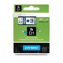 Dymo 40914, D1 Tape,9mm x 7m, Blue on White