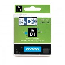 Dymo 45011, D1 Tape,12mm x 7m, Blue on Transparent