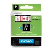 Dymo 45805, D1 Tape,19mm x 7m, Red on White