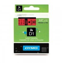 Dymo 45807, D1 Tape,19mm x 7m, Black on Red