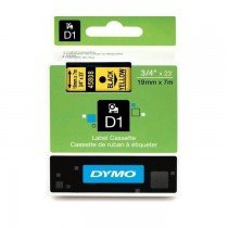 Dymo 45808, D1 Tape,19mm x 7m, Black on Yellow