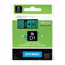 Dymo 45809, D1 Tape,19mm x 7m, Black on Green