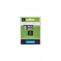 Dymo 53710, D1 Tape, 24mm x 7m, Black on Transparent