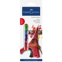Faber Castell FC169501 Acrylic Paint Starter Kit, Assorted (Box of 12)