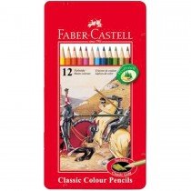 Faber Castell FCI115844 Classic Color Pencil Metal Tin, Assorted (12 / Set)