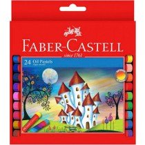   Faber Castell FCIN126024 Oil Pastels - Round, Assorted (Pack of 24)
