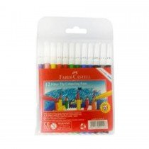Faber Castell FCIN155412 Fibre Tip Pens Wallet, Assorted (Pack of 12)