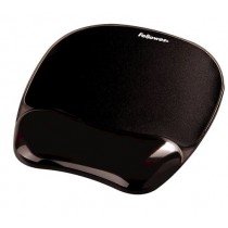 Fellowes Crystals Mousepad Wrist Support - Black 