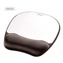 Fellowes Memory Foam Mousepad Wrist Support - Silver Streak 