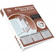 FIS FSBD225DPB Presentation 2-Ring Binder - 25mm Ring, A4, White