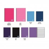 FIS Spiral Hard Cover Notebook, Single Ruled, A5 size, 100 Sheets - Assorted Colors 7pcs/pack (FSNBSA5ASST)