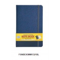 FIS Executive Notebook W/ Elastic Band Ostrich Italian Pu Cover5mm 13 x 21cm Blue  FSNBEX5MM1321BL