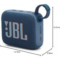 JBL Go4 Ultra-portable waterproof speaker with AURACAST, Powerful Audio, Dustproof, Wireless Bluetooth Streaming, 7 Hours of Playtime, Blue