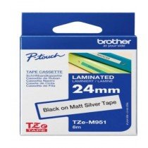 Brother Tze M951 Black on Matte Silver 24mm Laminated Tape
